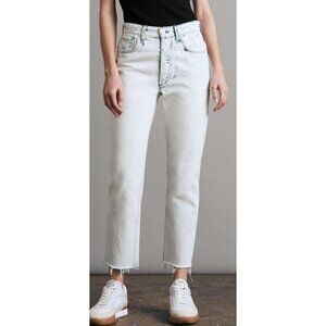 Rag & Bone Nina High Rise Ankle Slim Straight Jeans in Half Moon-sz 31
